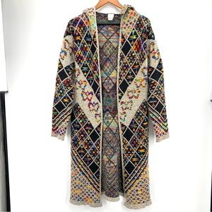 Northern Angel Anthropologie Multicolored Rainbow Cardigan Sweater Duster